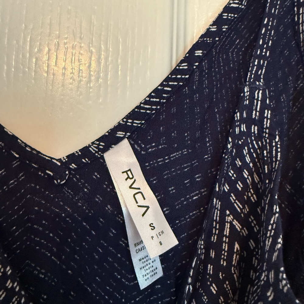 RVCA | Nolan Navy Blue Print Dress - Picture 8 of 12
